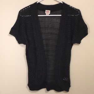 Mossimo charcoal gray/black open-knit cardigan